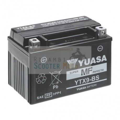 Yuasa Batterie Ytx9-Bs Xs Adly Hurricane 300 4V 07/08 Ohne Säure-Kit