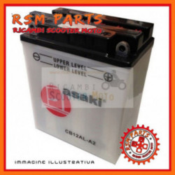 Batterie Asaki Equivalent Yb12Al-A2 Aprilia Scarabeo Gt 4T Piaggio 125 Ohne Säure-Kit