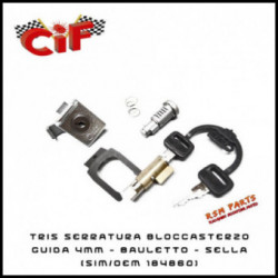 Kit Serrature Sterzo Bauletto E Sella Vespa Px 125 Guida 4Mm