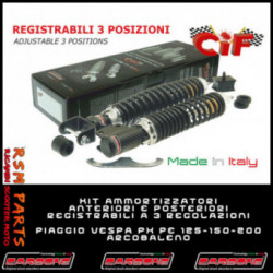 Kit Ammortizzatori Vespa Px 125 Arcobaleno Anteriori Posteriori Carbon Look