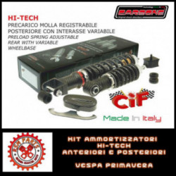 Kit Ammortizzatori Hi Tech Vespa 125 ET3 Primavera Anteriori Posteriori Carbon Look