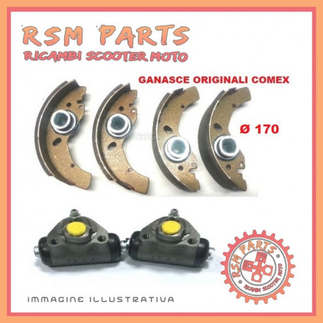 Kit 4 brake shoes and cylinders rear AIXAM GTO