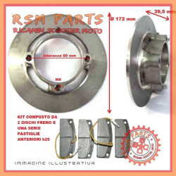 Kit dischi freno anteriore Ø 172 e pastiglie AIXAM CROSSLINE 2005