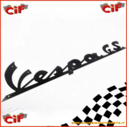 placa escrita escudo delantero Vespa GS 150 Aluminio Negro