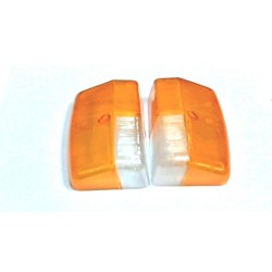 Pair of transparent orange front lenses Piaggio Ape Car P2 from 1978