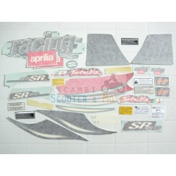 Kit Abziehbilder Aufkleber Metallic Schwarz Original Aprilia SR 50 1999