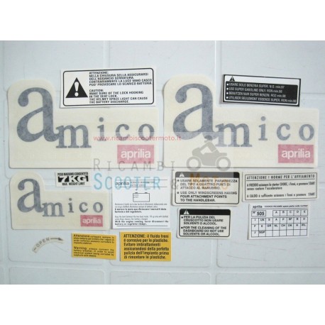 las etiquetas engomadas de la serie Grey original Aprilia Amico 50 96-98