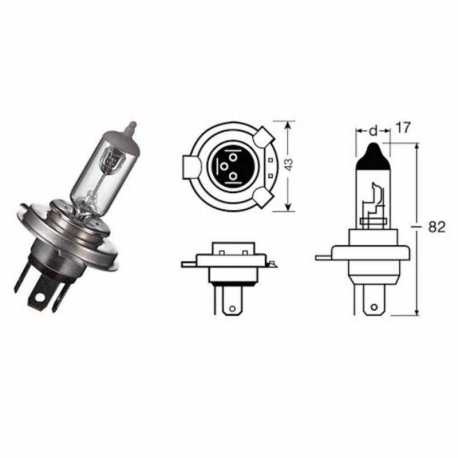 Lamp Hs1 X-Racer 12V-35 / 35W / Px43T Yamaha Wr125R 125 2009-2011