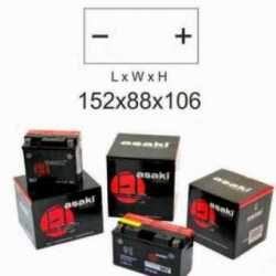 Battery Cbtx9A-Bs A Kawasaki A1 Series 250 1966-1971 Without Acid Kit