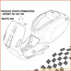 Karosserie Weiß 544 Original Vespa Primavera - Sprint 50 125 150