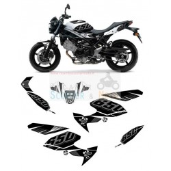 Graficos del kit de calcomania pegatinas Negro Blanco Suzuki SV 650 / Abs (2008-2013)