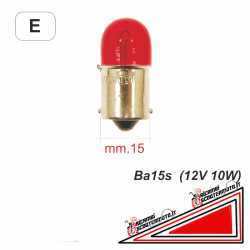 Red bulb BA 15s  12V-10W  rear position light Piaggio Vespa PX PE Arcobaleno