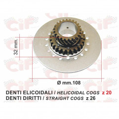 Clutch Gear Cog 20/26 teeth Vespa 125 T5 1985 1989