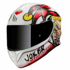 Casco Integral Rojo MT Helmets Targo Joker A0 Gloss Blanco perlado