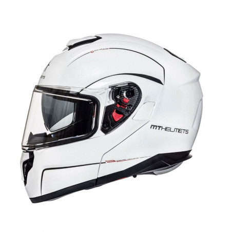 Casco modular MT Helmets Atom SV Solid Gloss blanco perla