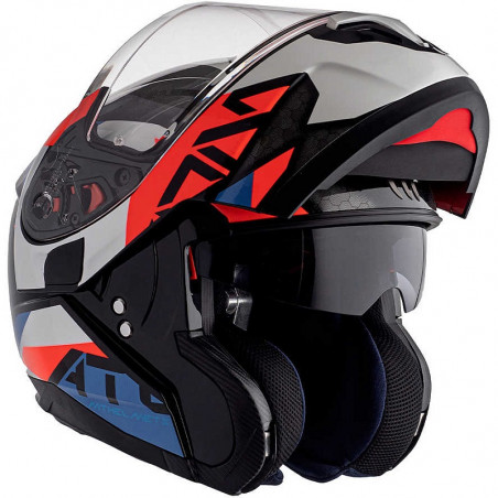 Casco modular MT Helmets Atom SV W17 A7 azul perla brillante