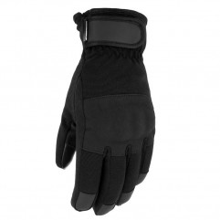 Gloves in waterproof leather and black winter tactile scooter motorcycle