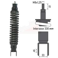 Rear Shock Absorber Vespa Et2 Iniezione 50 1997-2000