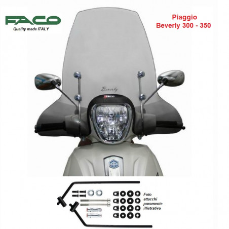 Paravento parabrezza Faco Piaggio Beverly 125 300 350 2010 2020