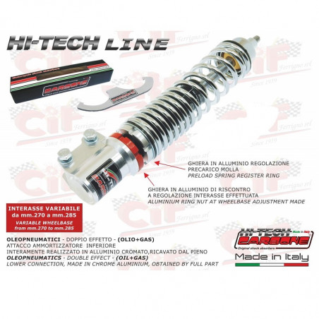 Shock absorber Hi Tech chrome front Vespa 125 250 300 GT GTS GTV