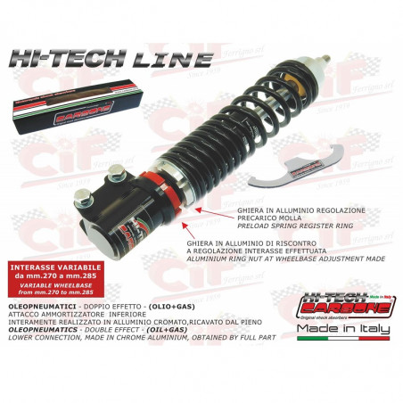 Shock absorber Hi Tech black front Vespa 125 250 300 GT GTS GTV