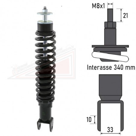 Ammortizzatore Posteriore Piaggio Zip Fast Raider RST 50 1993-1997