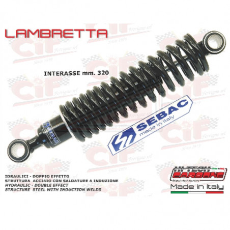 Rear Shock Absorber Carbone Sebac Lambretta LI 125 150 1ª 2ª Serie