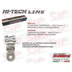 Ammortizzatore anteriore regolabile Hi Tech grigio Carbone Vespa 125 ET3 Primavera